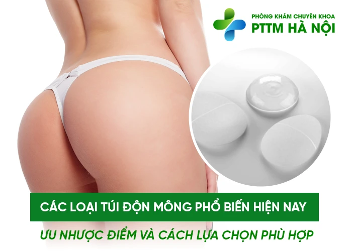 Hình ảnh minh họa các loại túi độn mông phổ biến hiện nay