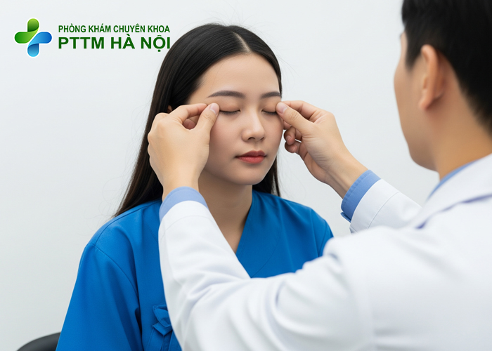 Bác sĩ tư vấn trực tiếp cho khách hàng trước khi cắt mí